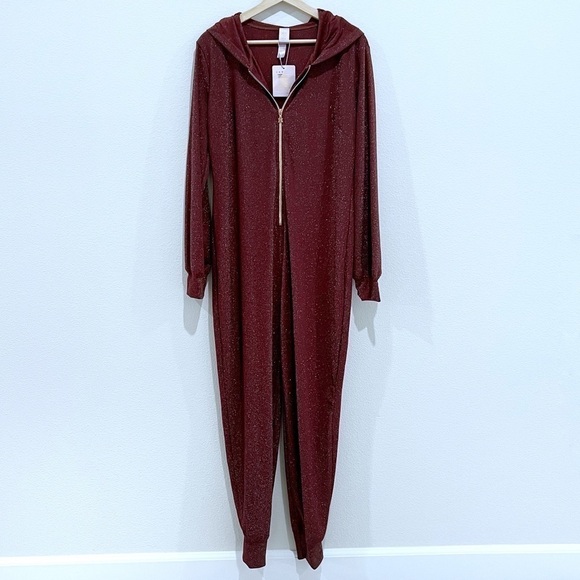 SAVAGE x FENTY Sleep and Shine Hooded Onesie in Red Cocoa Size L - Picture 3 of 12